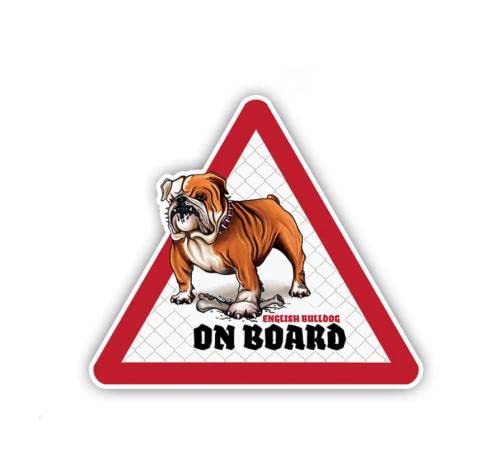 GAETOYEN Autoaufkleber Hund Personalisiert 18Cm(7.08 Inch) cm Englische Bulldogge Autoaufkleber Hund An Bord Aufkleber Haustier Hund Im Auto PVC Aufkleber Hund Warnschild C1122Sh von GAETOYEN