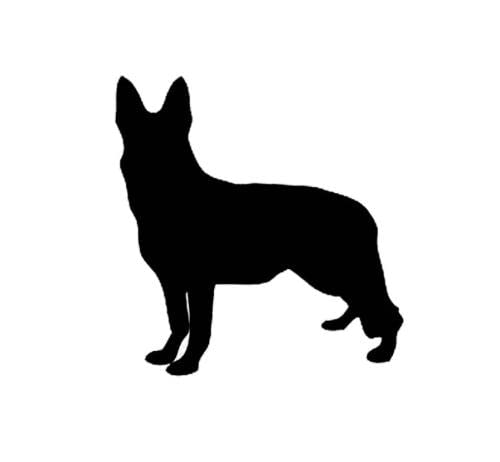 GAETOYEN Autoaufkleber Hund Personalisiert 21Cm（8.6 Inches） Deutscher Schäferhund Silhouette Vinyl Aufkleber Haustier Hund Fenster Deko Aufkleber Schwarz/Silber(def1m7561) von GAETOYEN