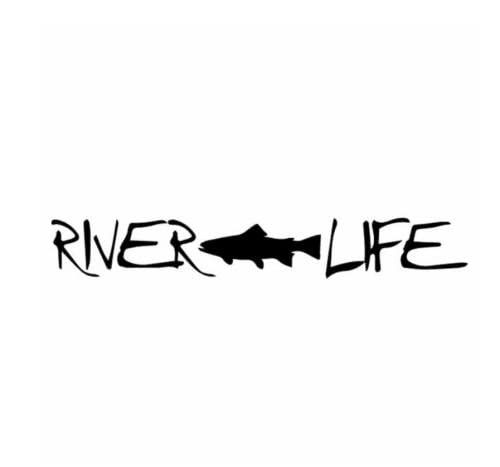 GAETOYEN Autoaufkleber Hund Personalisiert 21Cm（8.6 Inches） Fliegenfischen River Life Forellenfischen Autoaufkleber Vinyl Aufkleber Schwarz/Silber(def1m7888) von GAETOYEN