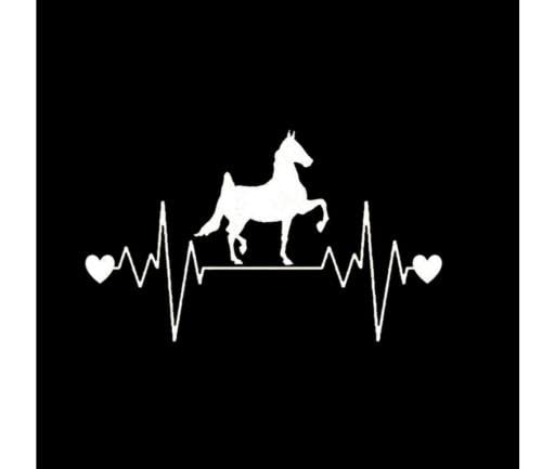 GAETOYEN Autoaufkleber Hund Personalisiert 21Cm（8.6 Inches） Horse Saddlebred Heartbeat Lifeline Autoaufkleber Tier Car Styling Decals Schwarz/Splitter(def1m10013) von GAETOYEN