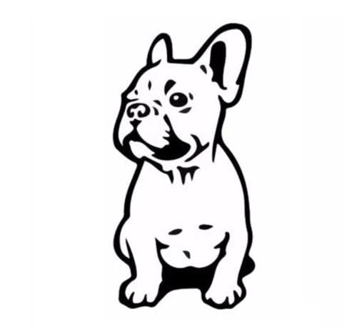 GAETOYEN Autoaufkleber Hund Personalisiert 7.5X15.2Cm Französische Bulldogge Hund Haustier Rasse Vinyl Aufkleber Lustige Tier Autoaufkleber Schwarz/Silber Css1A16288 von GAETOYEN