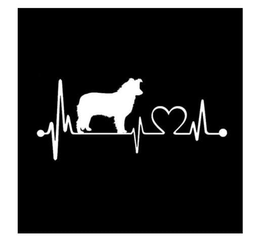 GAETOYEN Autoaufkleber Hund Personalisiert Auto Aufkleber 3D 19X8.3Cm Border Collie Hund Herzschlag Aufkleber Auf Auto Lustige Aufkleber Und Abziehbilder Vinyl Auto Styling Dekorativ Css1A212 von GAETOYEN