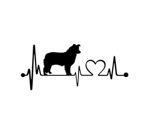 GAETOYEN Autoaufkleber Hund Personalisiert Auto Aufkleber 3D 19X8.3Cm Border Collie Hund Herzschlag Aufkleber Auf Auto Lustige Aufkleber Und Abziehbilder Vinyl Auto Styling Dekorativ Css1A212 von GAETOYEN