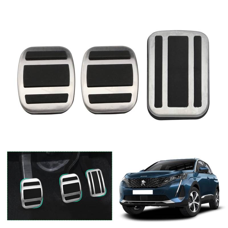 GAFAT Kompatibel mit Peugeot 3008 5008 SW GT Hybrid 2016-2023 2024 Pedale für Gas und Brems, Peuge0t 3008 2023 P84 Pedalkappen Abdeckung Pedale Abdeckplatte Fußrasten [Schaltgetriebe] von GAFAT