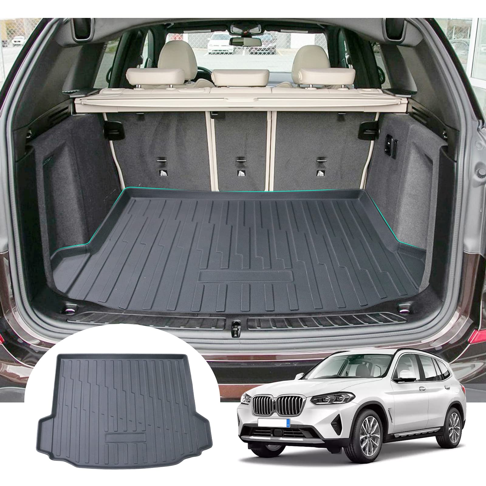 GAFAT 2017-2023 2024 B-M-W X3 G01 Kofferraummatte, TPE Allwetter Kofferraumwanne für iX3 X3 Matten, Original 3D Scanner Extra Hoher Rand, Leicht zu reinigen, Kompatibel mit BMW X3 G01 Zubehör GAFAT 2017-2023 2024 B-M-W X3 G01 Kofferraummatte, TPE Allwetter Kofferraumwanne für iX3 X3 Matten, Original 3D Scanner Extra Hoher Rand, Leicht zu reinigen, Kompatibel mit BMW X3 G01 Zubehör von GAFAT