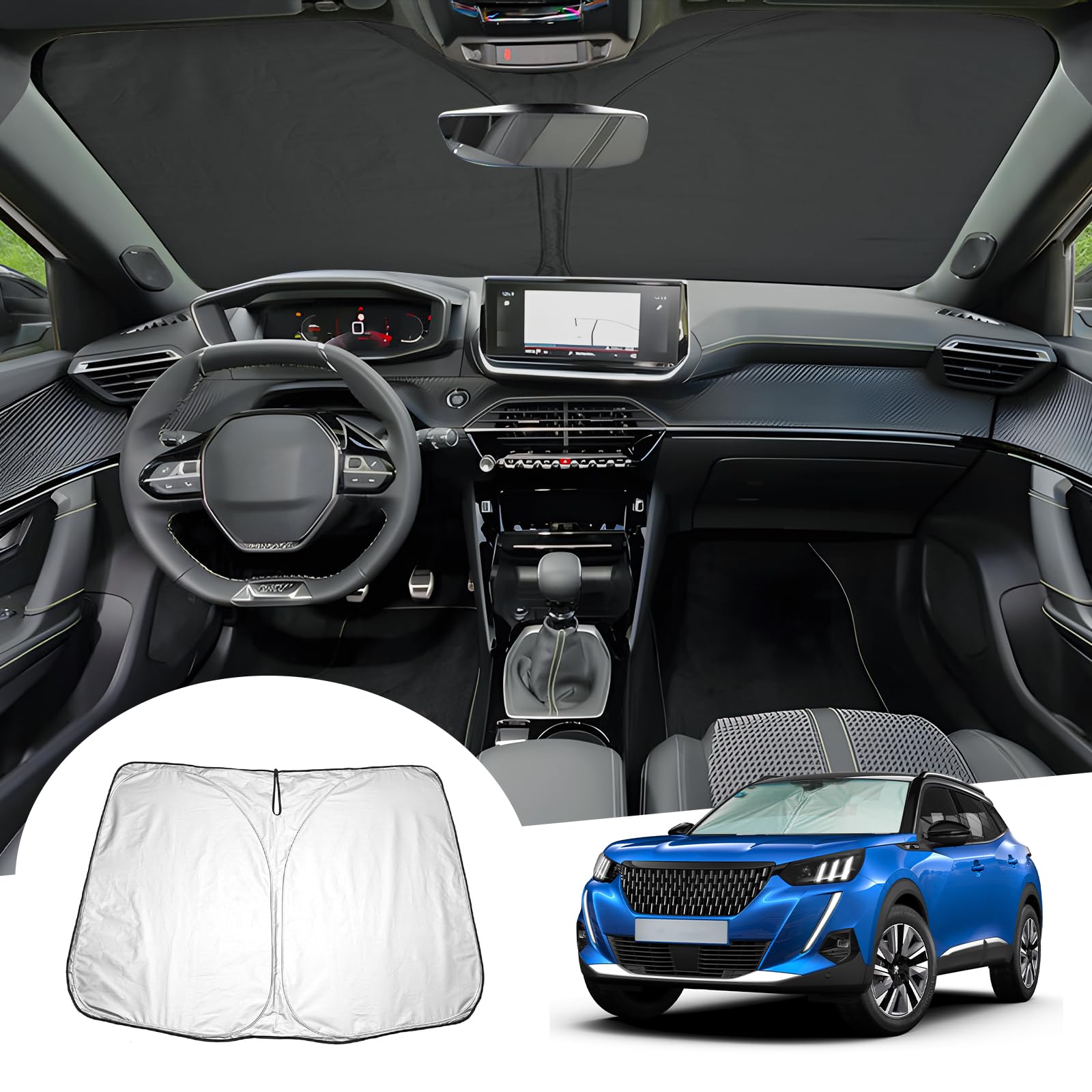 GAFAT Kompatibel mit Peugeot 2008 e-2008 2019-2023 2024 Sonnenschutz Frontscheibe Innen, 2008 GT Line Windschutzscheibe Sonnenschirm Sonnenblende, Abkühlung, UV Schutz, 2008 Zubehör GAFAT Kompatibel mit Peugeot 2008 e-2008 2019-2023 2024 Sonnenschutz Frontscheibe Innen, 2008 GT Line Windschutzscheibe Sonnenschirm Sonnenblende, Abkühlung, UV Schutz, 2008 Zubehör von GAFAT