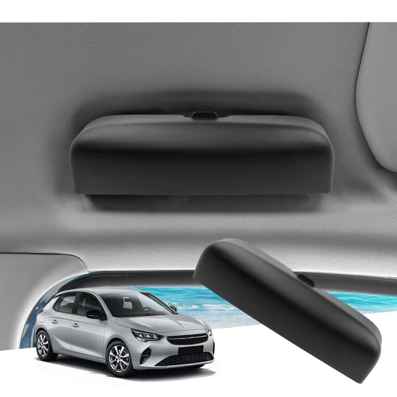 GAFAT 2020-2024 2025 0pel Corsa F/Astra L/Grandland X Sonnenbrillenhalter Brillenetui, Corsa-e Aufbewahrungsbox Organizer, OEM Original, Kompatibel mit Opel Corsa F Zubehör [Verbesserte Plus](Schwarz) von GAFAT