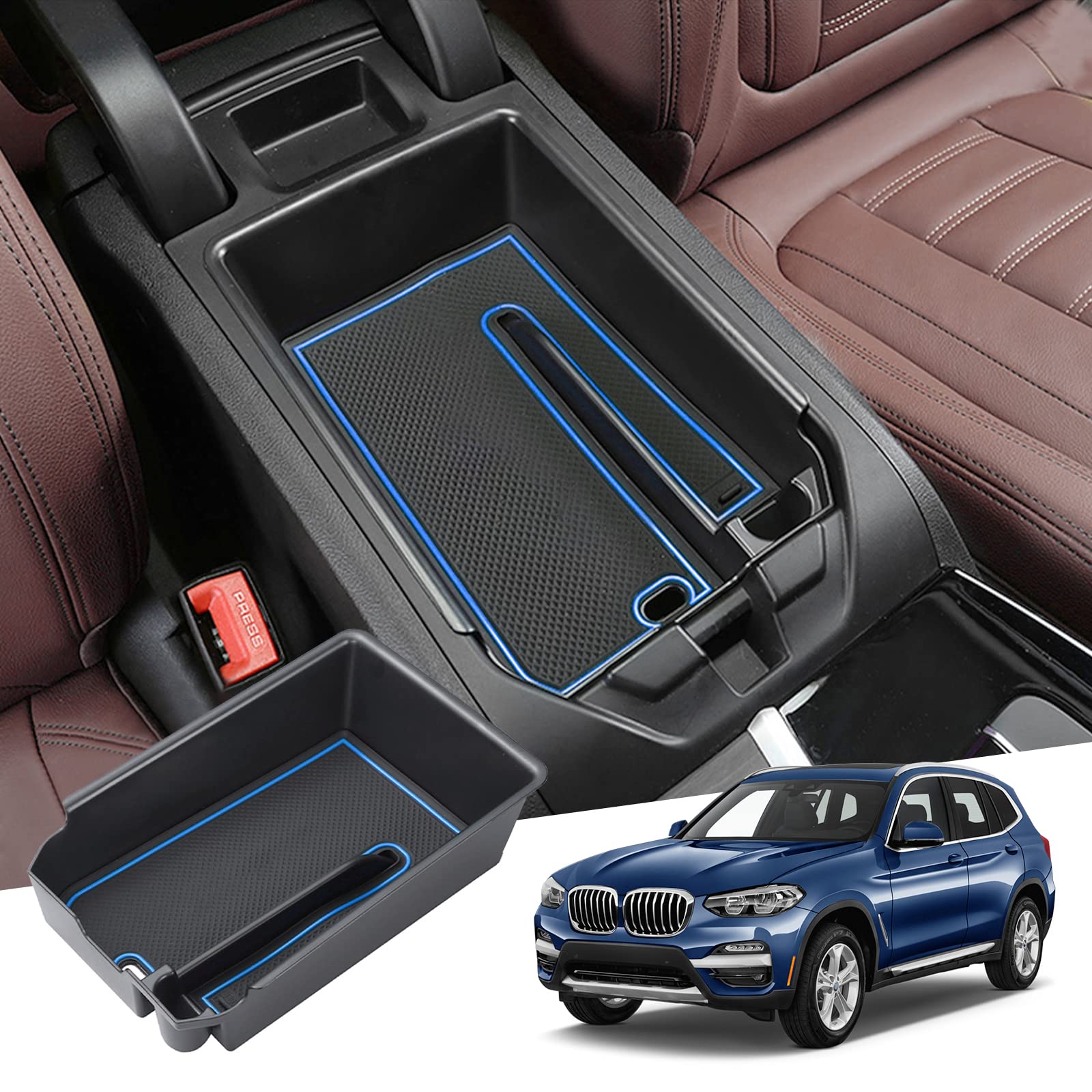 GAFAT Skod-a Kodiaq Karoq 2017-2022 2023 Mittelkonsole Aufbewahrungsbox,  Karoq Armlehne Organizer Tray Handschuhfach, Kompatibel mit Skoda Kodiaq