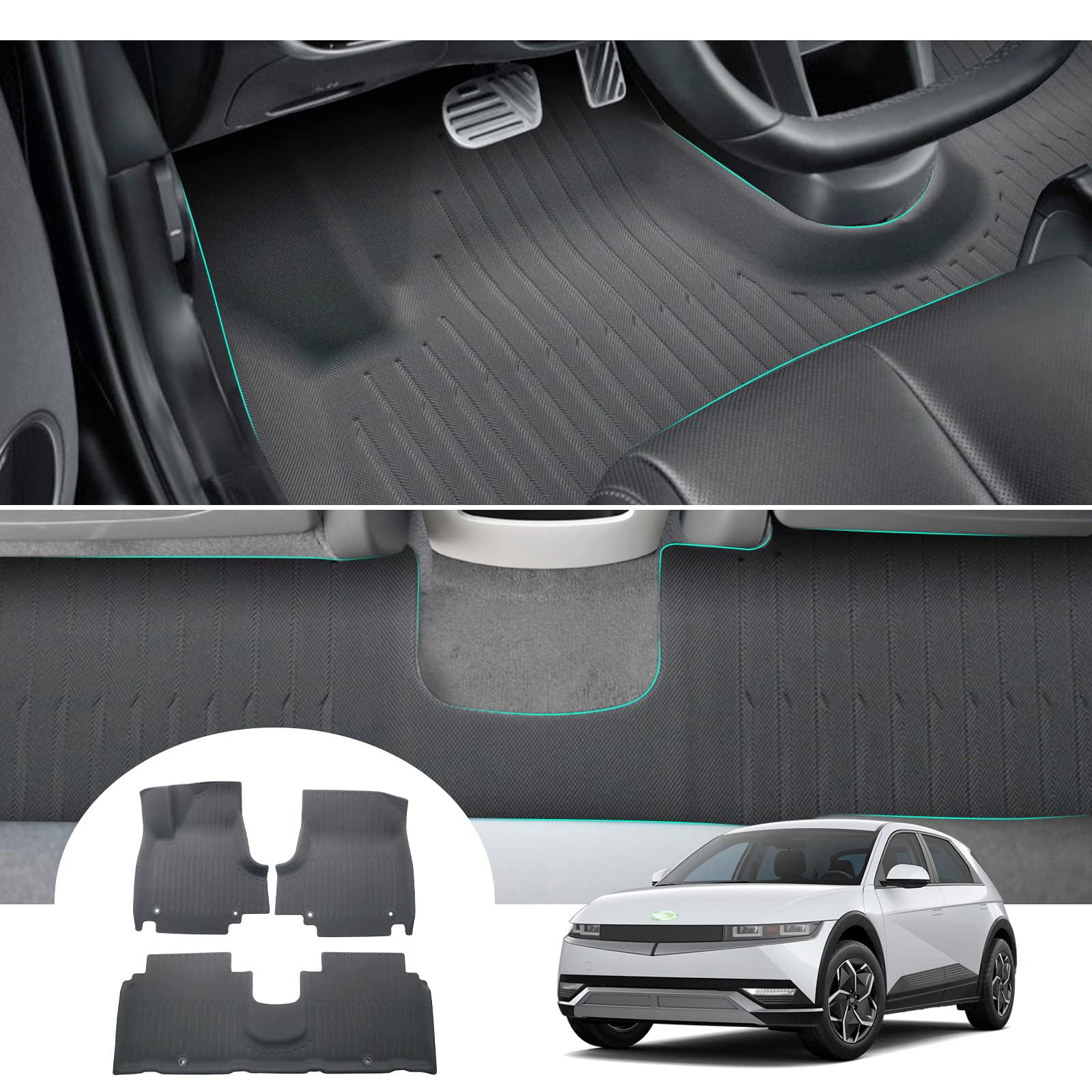 GAFAT Hyunda-i Ioniq 5 2021-2024 2025 Fussmatten, Ioniq 5 2023 Fußmatten Gummimatten Original, 3D-Scannen TPE Hoher Rand, Ioniq 5 Matten, Kompatibel mit Hyundai Ioniq 5 Zubehör GAFAT Hyunda-i Ioniq 5 2021-2024 2025 Fussmatten, Ioniq 5 2023 Fußmatten Gummimatten Original, 3D-Scannen TPE Hoher Rand, Ioniq 5 Matten, Kompatibel mit Hyundai Ioniq 5 Zubehör von GAFAT