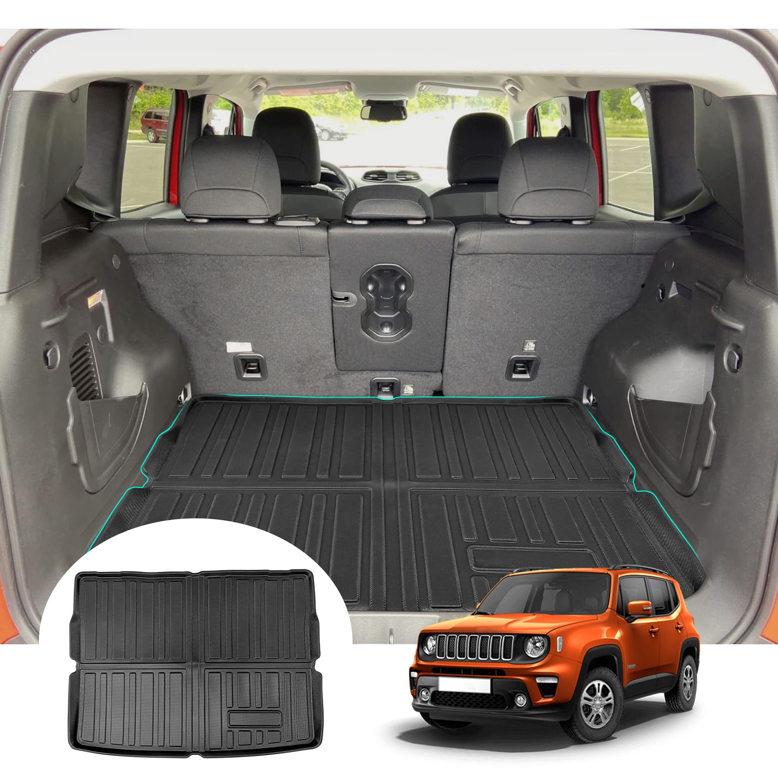 GAFAT J eep Renegade BU/Fia-t 500X 2015-2024 2025 Kofferraummatte, Leicht zu Falten, TPE Allwetter-Kofferraumwanne, Original 3D Scannen Hohe Kante Multifunktion Matte GAFAT J eep Renegade BU/Fia-t 500X 2015-2024 2025 Kofferraummatte, Leicht zu Falten, TPE Allwetter-Kofferraumwanne, Original 3D Scannen Hohe Kante Multifunktion Matte von GAFAT