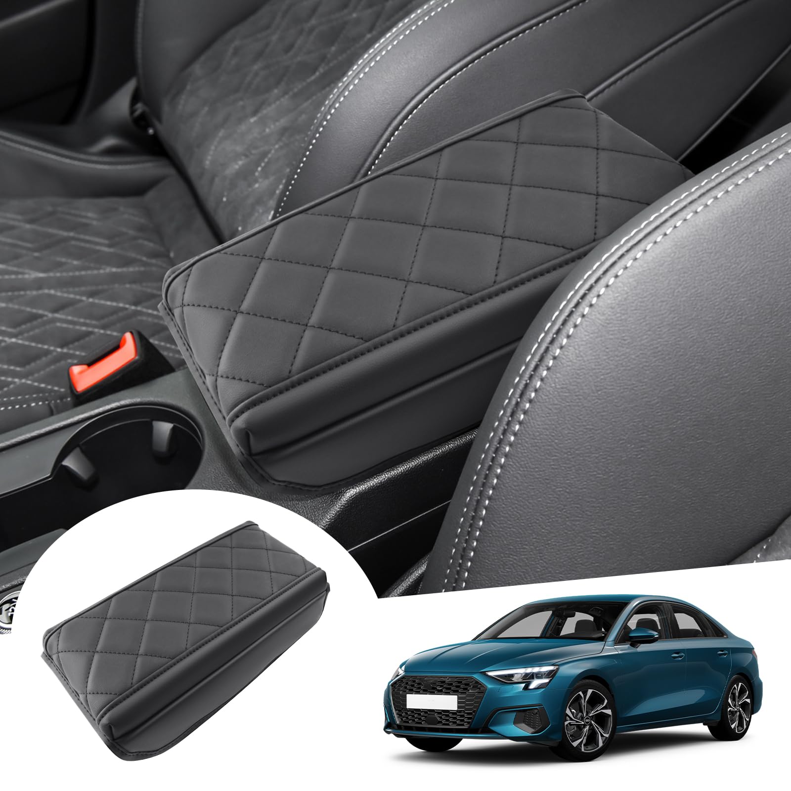 GAFAT Kompatibel mit A3 8Y Sportback 2020-2024 2025 Mittelarmlehne Abdeckung, A3 Sportback Mittelkonsole Armlehne Schutz, PU Mikrofaser leder Polster, 3CM Erhöht Verdickt, A3 8Y Zubehör GAFAT Kompatibel mit A3 8Y Sportback 2020-2024 2025 Mittelarmlehne Abdeckung, A3 Sportback Mittelkonsole Armlehne Schutz, PU Mikrofaser leder Polster, 3CM Erhöht Verdickt, A3 8Y Zubehör von GAFAT