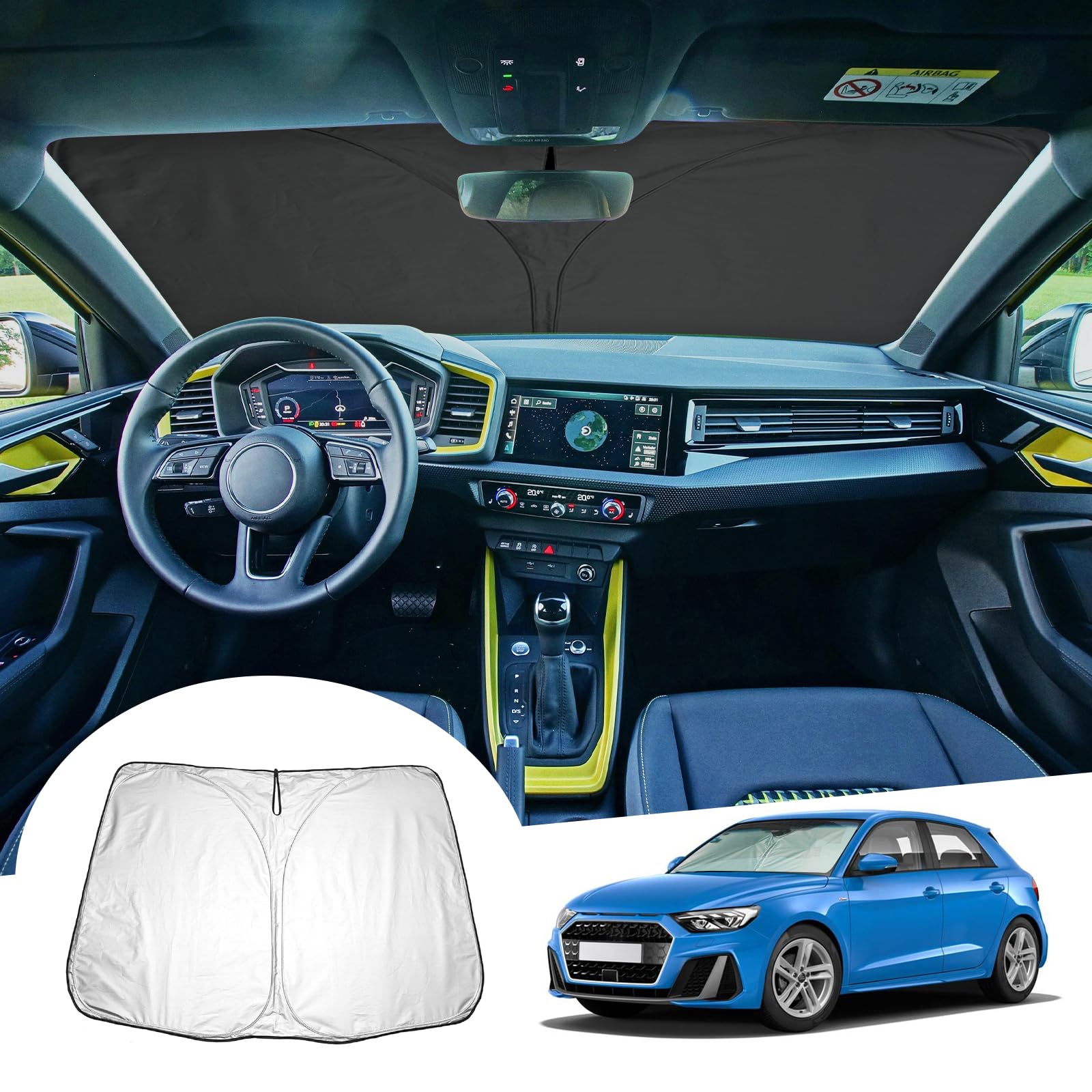 GAFAT Kompatibel mit Audi A1 8X 2010-2018 / A1 GB 2019-2025 Sonnenschutz Frontscheibe Innen, A1 Windschutzscheibe Sonnenschirm Sonnenblende, Abkühlung, UV Schutz, A1 Zubehör GAFAT Kompatibel mit Audi A1 8X 2010-2018 / A1 GB 2019-2025 Sonnenschutz Frontscheibe Innen, A1 Windschutzscheibe Sonnenschirm Sonnenblende, Abkühlung, UV Schutz, A1 Zubehör von GAFAT
