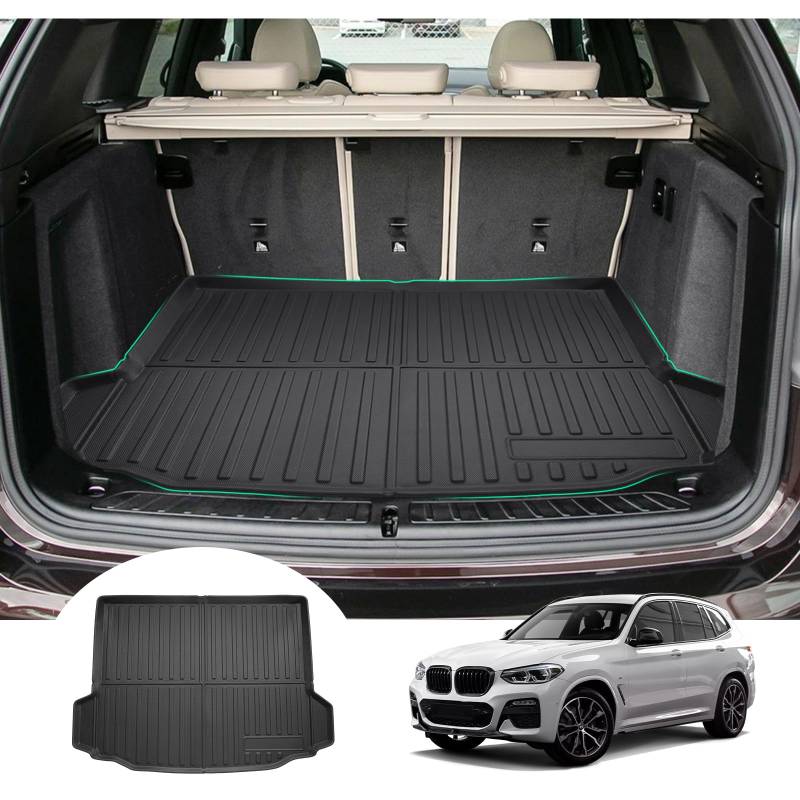GAFAT Kompatibel mit BMW X3 G01 iX3 / X4 G02 2018-2024 Kofferraummatte, Leicht zu Falten, TPE Allwetter-Kofferraumwanne, Original 3D Scannen Hohe Kante Multifunktion, X3 G01 Zubehör von GAFAT