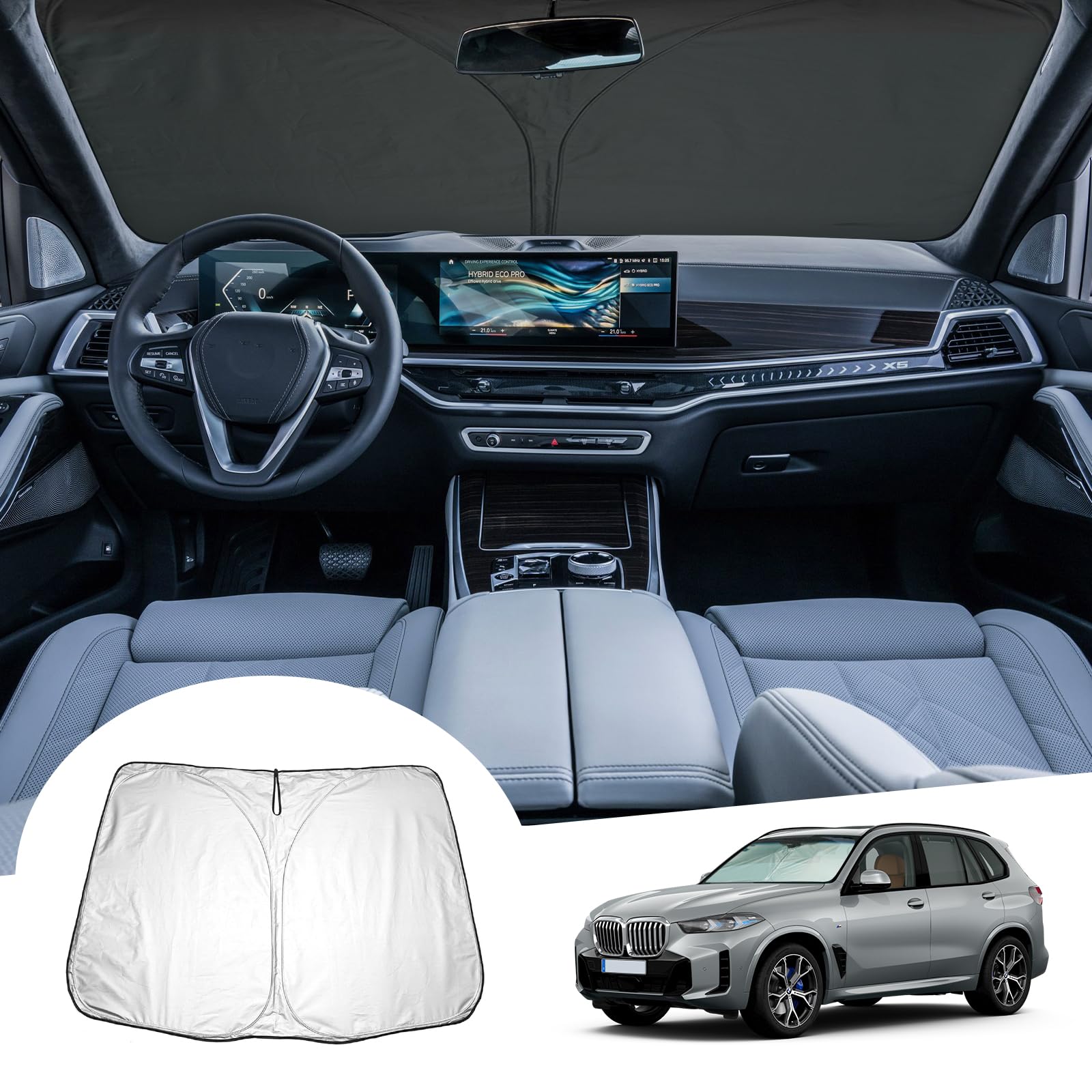GAFAT Kompatibel mit BMW X5 G05 F15/ X6 G06 F16/ X7 G07 2019-2024 2025 Sonnenschutz Frontscheibe Innen, Windschutzscheibe Sonnenschirm Sonnenblende, Abkühlung, UV Schutz, X5 Zubehör GAFAT Kompatibel mit BMW X5 G05 F15/ X6 G06 F16/ X7 G07 2019-2024 2025 Sonnenschutz Frontscheibe Innen, Windschutzscheibe Sonnenschirm Sonnenblende, Abkühlung, UV Schutz, X5 Zubehör von GAFAT