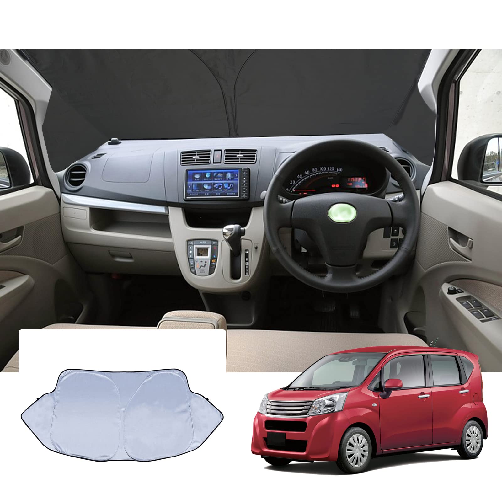 GAFAT Kompatibel mit Daihatsu LA150S Sonnenschutz Frontscheibe Innen, Windschutzscheibe Sonnenschirm Sonnenblende, Abkühlung, UV Schutz GAFAT Kompatibel mit Daihatsu LA150S Sonnenschutz Frontscheibe Innen, Windschutzscheibe Sonnenschirm Sonnenblende, Abkühlung, UV Schutz von GAFAT