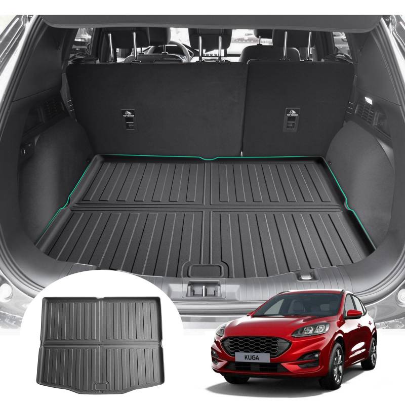 GAFAT Kompatibel mit Ford Kμgα 3 III ST Line 2020-2024 2025 Kofferraummatte, Leicht zu Falten, Kμgα MK3 Bj. 2020- TPE Allwetter Kofferraumwanne, Original 3D Scannen Hohe Kante von GAFAT