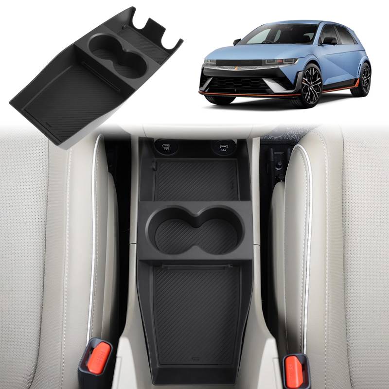 GAFAT Kompatibel mit Hyundai Ioniq 5 Facelift 2025 2026 2027 Mittelkonsole Aufbewahrungsbox, Ioniq 5 2025 Organizer Unten die Mittelkonsole, Ioniq 5 2025 Zubehör [Nicht für N N Line] von GAFAT