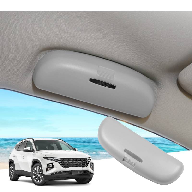 GAFAT Kompatibel mit Hyundai Tucson NX4 Facelift 2021-2024 2025 Sonnenbrillenhalter Brillenetui, Tucson 2024 Aufbewahrungsbox Organizer, Tucson NX4 Zubehör [Nur für die Beifahrerseite] (Grau) von GAFAT