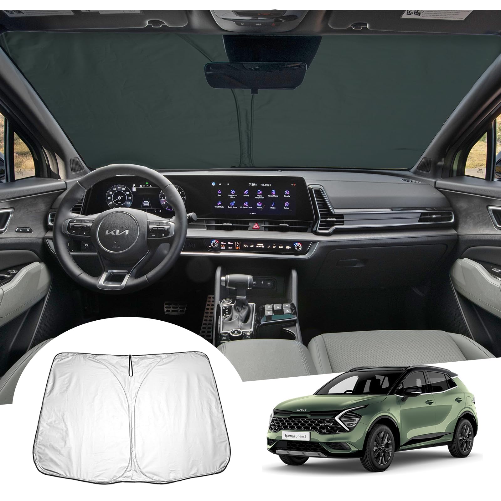 GAFAT Kompatibel mit Kia Sportage 2016-2024 2025 Sonnenschutz Frontscheibe Innen, Sportage 2023 2022 Windschutzscheibe Sonnenschirm Sonnenblende, UV Schutz, für Sportage NQ5 QL GAFAT Kompatibel mit Kia Sportage 2016-2024 2025 Sonnenschutz Frontscheibe Innen, Sportage 2023 2022 Windschutzscheibe Sonnenschirm Sonnenblende, UV Schutz, für Sportage NQ5 QL von GAFAT