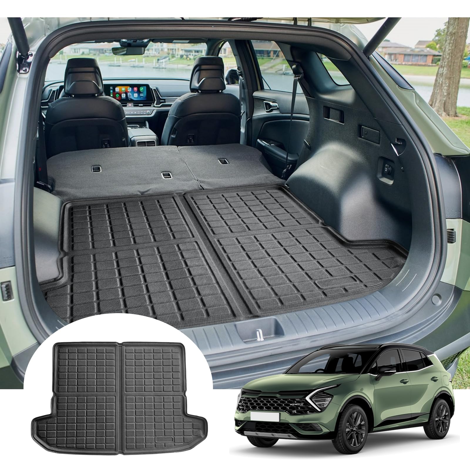 GAFAT Kompatibel mit Kia Sportage NQ5 V 2022 2023 2024 Kofferraummatte, Leicht zu Falten, Sportage V Bj. 2022- TPE Allwetter-Kofferraumwanne, Original 3D Scannen Multifunktion GAFAT Kompatibel mit Kia Sportage NQ5 V 2022 2023 2024 Kofferraummatte, Leicht zu Falten, Sportage V Bj. 2022- TPE Allwetter-Kofferraumwanne, Original 3D Scannen Multifunktion von GAFAT