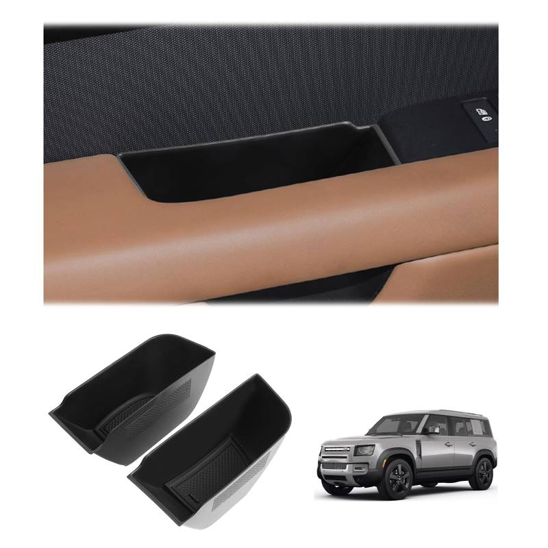 GAFAT Kompatibel mit Land Rover Defender 90 110 2020-2024 2025 Aufbewahrungsbox, für Neu Defender 110 L663 Mittelkonsole Ablagen Organizer Tray für Türschnalle [Haustür 2 Stück] von GAFAT