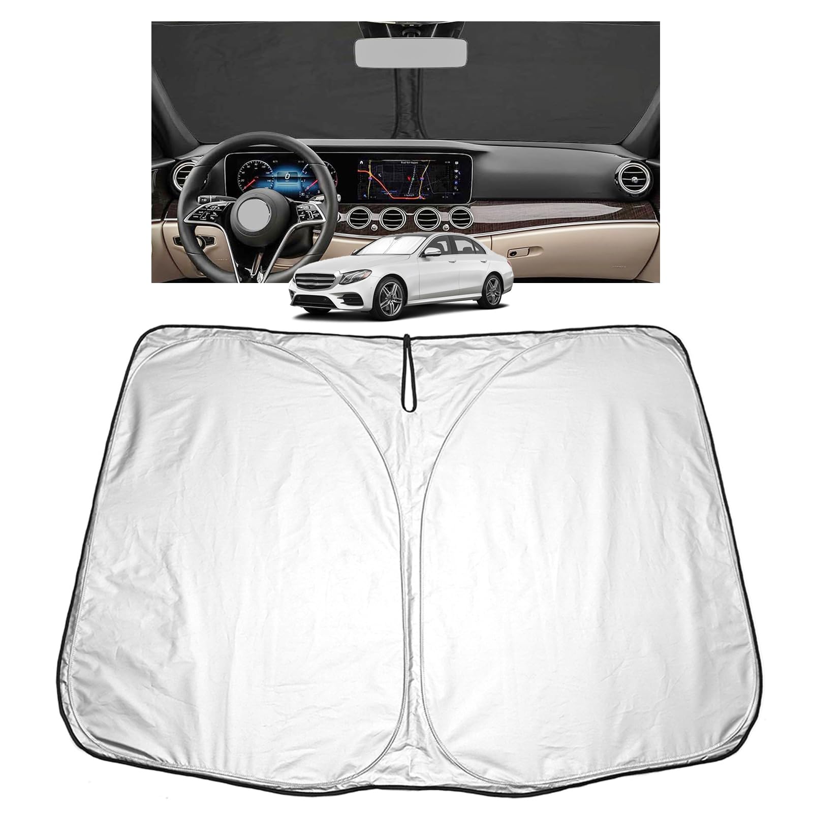 GAFAT Kompatibel mit Mercedes Benz E-Klasse W213 2017–2023 Sonnenschutz Frontscheibe Innen, Windschutzscheibe Sonnenschirm Sonnenblende, Abkühlung, UV Schutz, E-Klasse W213 Zubehör GAFAT Kompatibel mit Mercedes Benz E-Klasse W213 2017–2023 Sonnenschutz Frontscheibe Innen, Windschutzscheibe Sonnenschirm Sonnenblende, Abkühlung, UV Schutz, E-Klasse W213 Zubehör von GAFAT