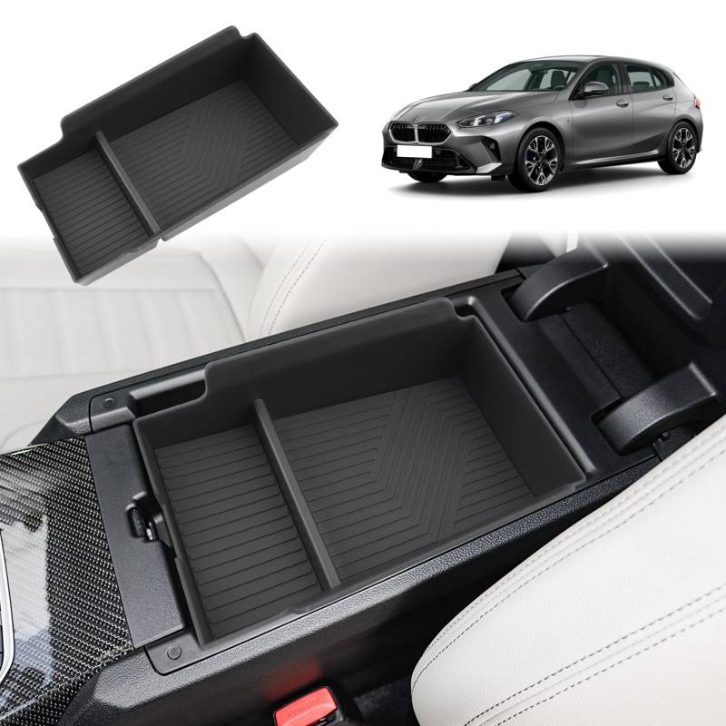 GAFAT Kompatibel mit Neu 2025 BMW 1er F70 Serie 1/ 2er F74 2025 2026 Mittelkonsole Aufbewahrungsbox, 1er F70 ab 2025 Serie 2 F74 Gran Coupe Armlehne Organizer Ablagen, 1er F70 Zubehör von GAFAT