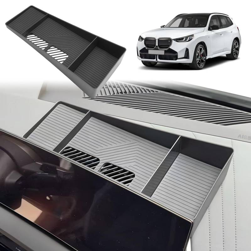 GAFAT Kompatibel mit Neu BMW X3 G45 2025 2026 Mittelkonsole Aufbewahrungsbox, X3 2025 Hinter dem 14,9" Curved-Display Touchscreen Ablagen Organizer Tray, X3 G45 Zubehör 2025 von GAFAT
