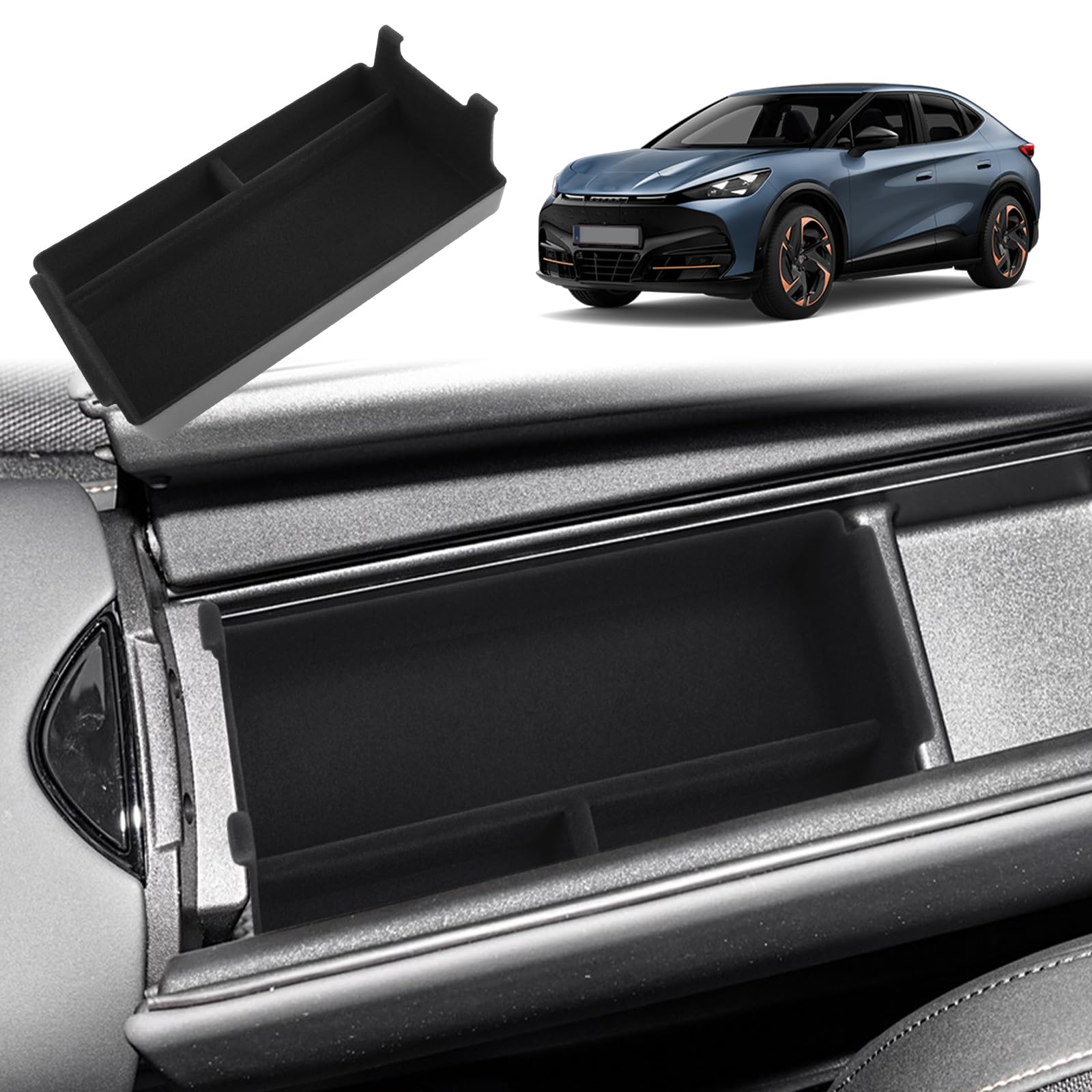GAFAT Kompatibel mit Neu Cupra Tavascan 2025 2026 Mittelkonsole Aufbewahrungsbox, Tavascan ab 2024 Armlehne Tavascan VZ Organizer Tray Ablagen, aus Flockung, Tavascan Zubehör GAFAT Kompatibel mit Neu Cupra Tavascan 2025 2026 Mittelkonsole Aufbewahrungsbox, Tavascan ab 2024 Armlehne Tavascan VZ Organizer Tray Ablagen, aus Flockung, Tavascan Zubehör von GAFAT