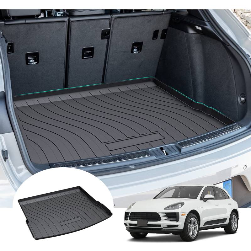 GAFAT Kompatibel mit Porsche Macan 2015-2023 2024 Kofferraummatte, Macan Kofferraumwanne Antirutschmatten Macan Matten TPE Original 3D Scanner, Macan zubehör von GAFAT