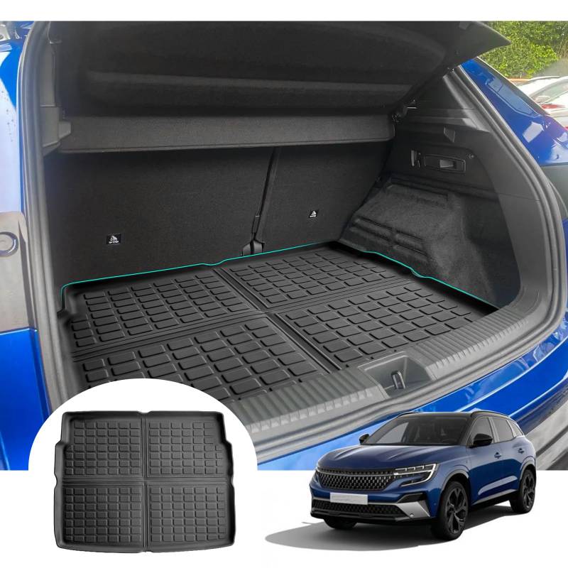 GAFAT Kompatibel mit Renault Austral E-Tech Hybrid 2023 2024 2025 Kofferraummatte, Leicht zu Falten, TPE Allwetter-Kofferraumwanne, Original 3D Scannen Hohe Kante 5CM Multifunktion von GAFAT