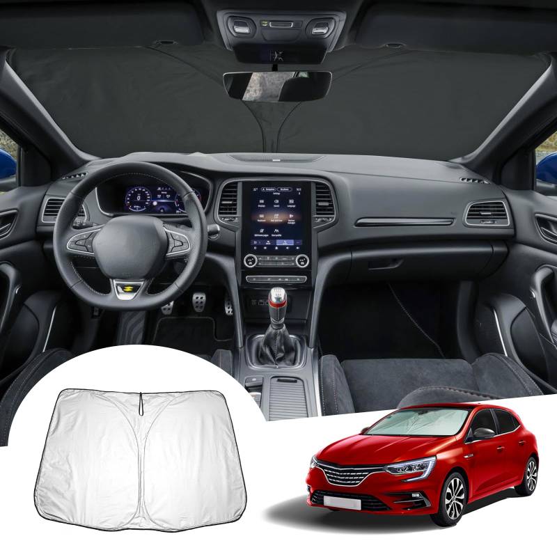 GAFAT Kompatibel mit Renault Megane 4 IV GT RS 2016-2024 2025 Sonnenschutz Frontscheibe Innen, Megane IV ab 2016- Windschutzscheibe Sonnenschirm Sonnenblende, Abkühlung, UV Schutz von GAFAT