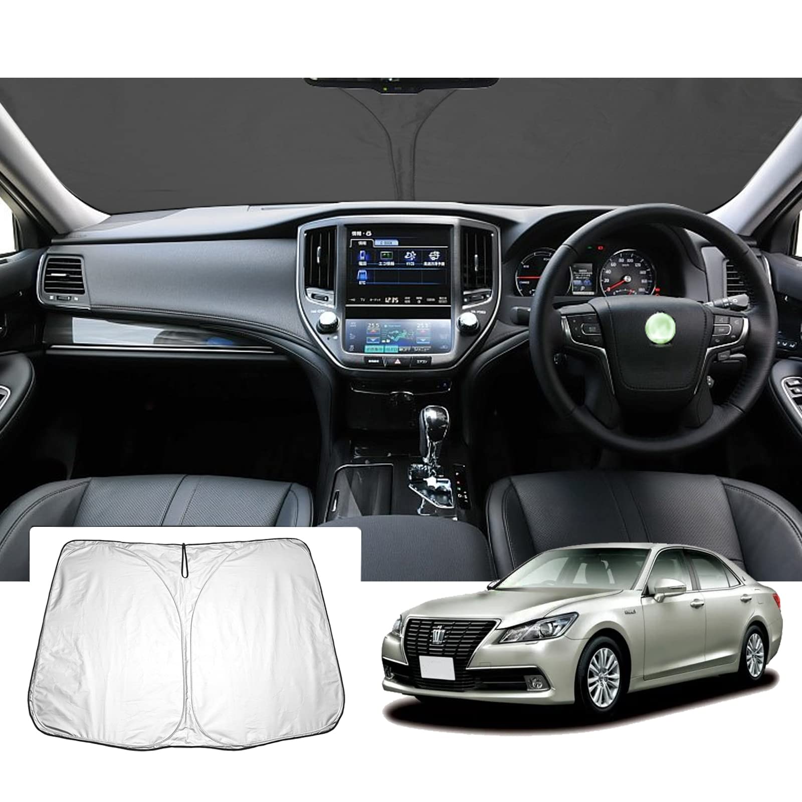 GAFAT Kompatibel mit Toyota Crown 210 Sonnenschutz Frontscheibe Innen, Windschutzscheibe Sonnenschirm Sonnenblende, Abkühlung, UV Schutz GAFAT Kompatibel mit Toyota Crown 210 Sonnenschutz Frontscheibe Innen, Windschutzscheibe Sonnenschirm Sonnenblende, Abkühlung, UV Schutz von GAFAT