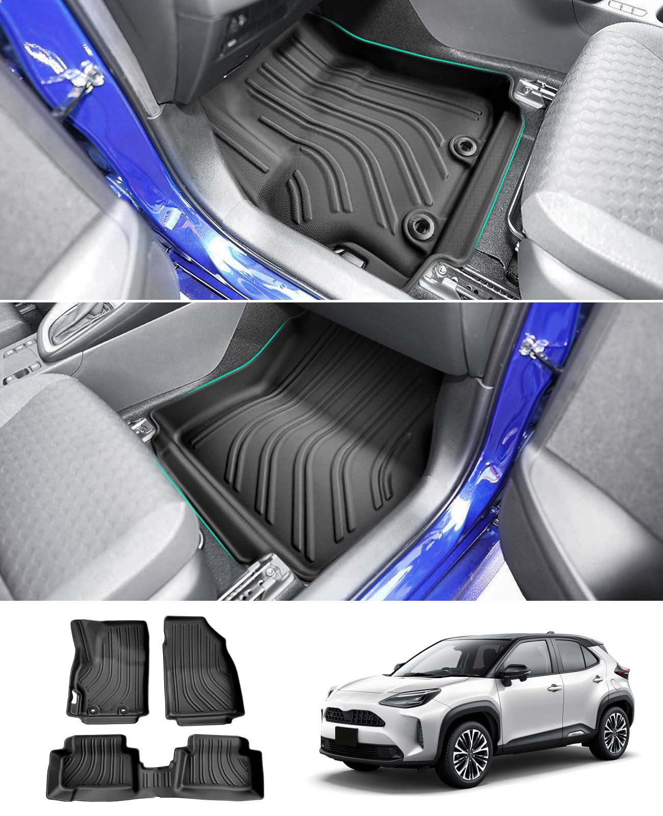 GAFAT Kompatibel mit Toyota Yaris Cross Hybrid 2021-2024 2025 Fussmatten, TPE Allwetter Fußmatten für Yaris Cross Hybrid Bj. 2021-, Gummimatten Original 3D-Scan Hoher Rand 6-10 cm GAFAT Kompatibel mit Toyota Yaris Cross Hybrid 2021-2024 2025 Fussmatten, TPE Allwetter Fußmatten für Yaris Cross Hybrid Bj. 2021-, Gummimatten Original 3D-Scan Hoher Rand 6-10 cm von GAFAT