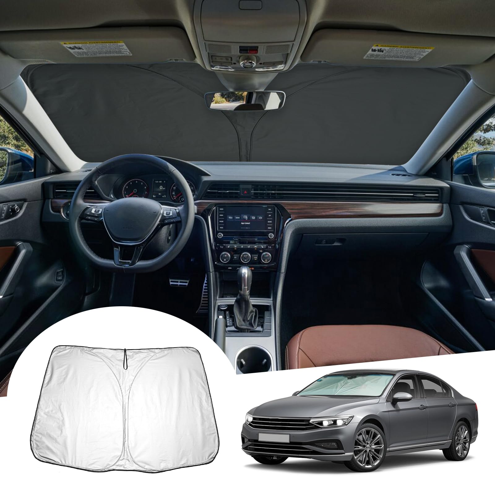 GAFAT Kompatibel mit VW Passat B8 Variant GTE Alltrack 2016-2023 Sonnenschutz Frontscheibe Innen, Windschutzscheibe Sonnenschirm Sonnenblende, Abkühlung, UV Schutz, Pasat B8 Zubehör GAFAT Kompatibel mit VW Passat B8 Variant GTE Alltrack 2016-2023 Sonnenschutz Frontscheibe Innen, Windschutzscheibe Sonnenschirm Sonnenblende, Abkühlung, UV Schutz, Pasat B8 Zubehör von GAFAT