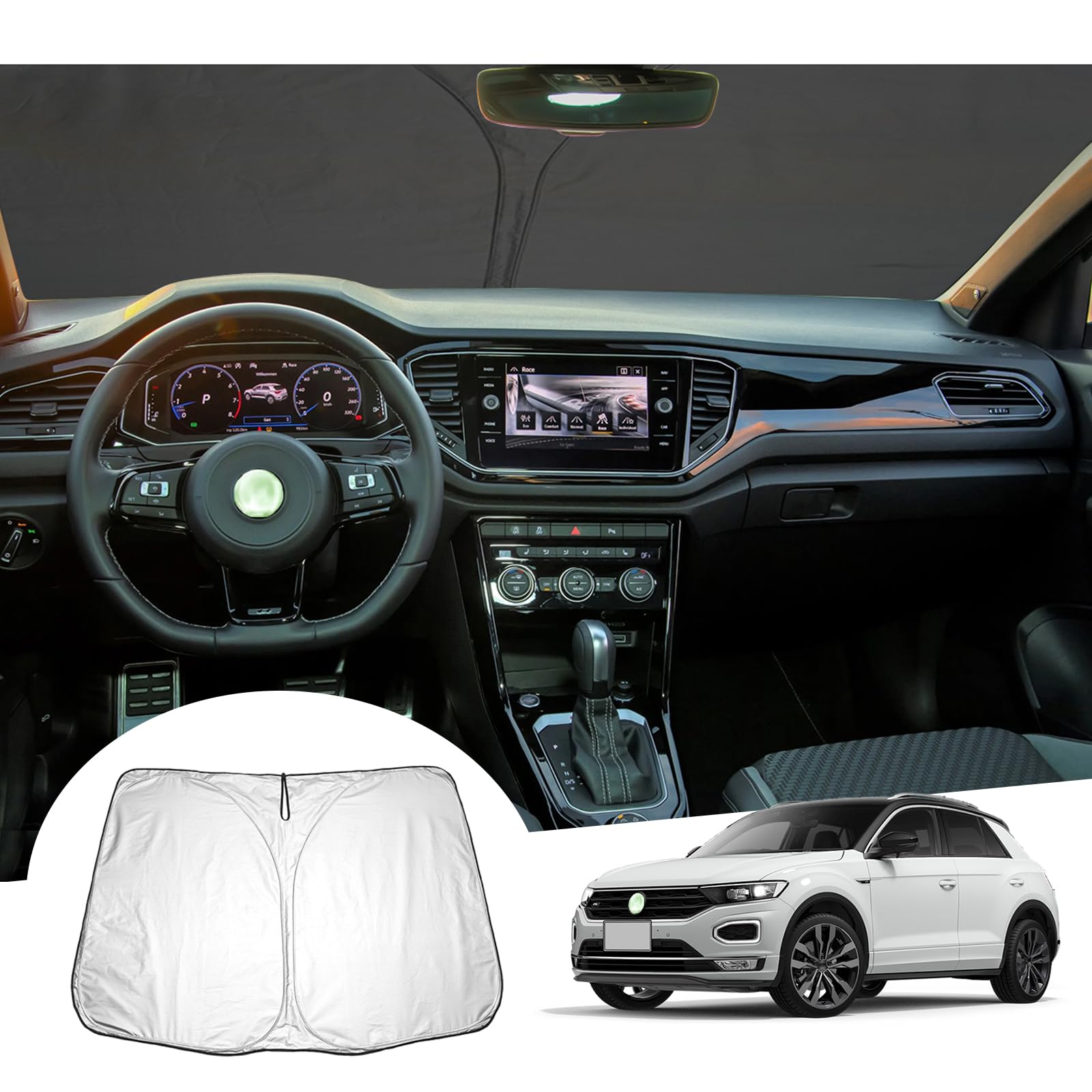GAFAT Kompatibel mit VW T-Roc 2017-2023 2024 Sonnenschutz Frontscheibe Innen, Windschutzscheibe Sonnenschirm Sonnenblende, UV Schutz, Abkühlung, Innenraum Schütz GAFAT Kompatibel mit VW T-Roc 2017-2023 2024 Sonnenschutz Frontscheibe Innen, Windschutzscheibe Sonnenschirm Sonnenblende, UV Schutz, Abkühlung, Innenraum Schütz von GAFAT