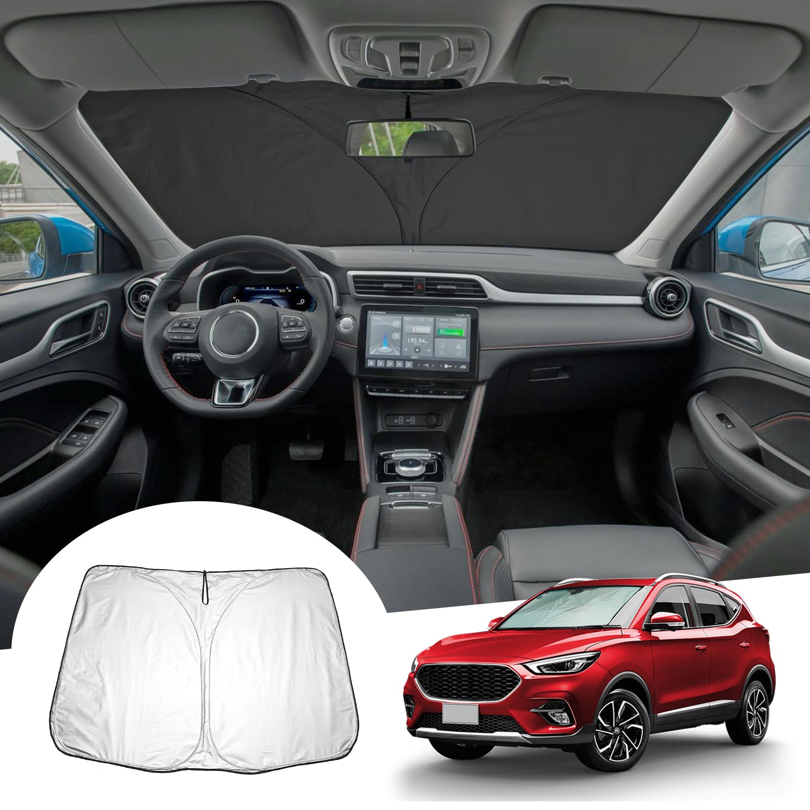 GAFAT MG ZS EV Facelift 2018-2024 Sonnenschutz Frontscheibe Innen, Windschutzscheibe Sonnenschirm Sonnenblende, Abkühlung, UV Schutz, für MG ZS Zubehör GAFAT MG ZS EV Facelift 2018-2024 Sonnenschutz Frontscheibe Innen, Windschutzscheibe Sonnenschirm Sonnenblende, Abkühlung, UV Schutz, für MG ZS Zubehör von GAFAT