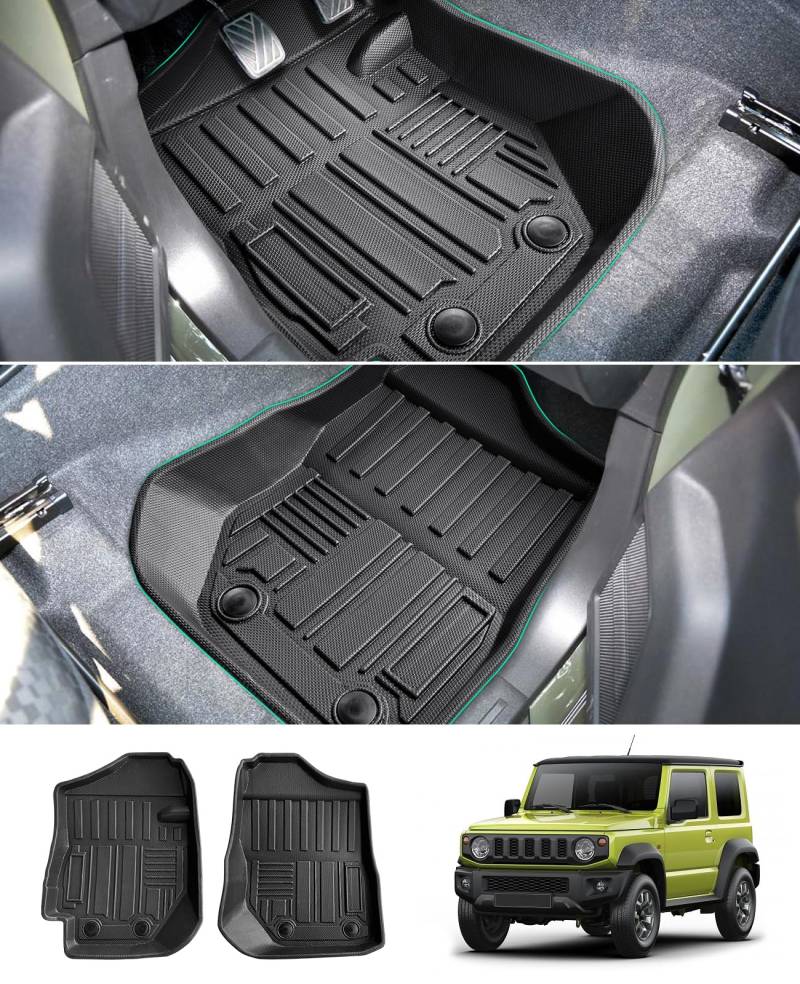 GAFAT Neu Suzuki Jimny 2021-2024 JB64/JB74 (Schaltgetriebe) Fussmatten, TPE Allwetter Fußmatten für Suzuki Jimny Bj. 2021- Gummimatten Original 3D Scannen Hoher Kante 5-7 cm von GAFAT