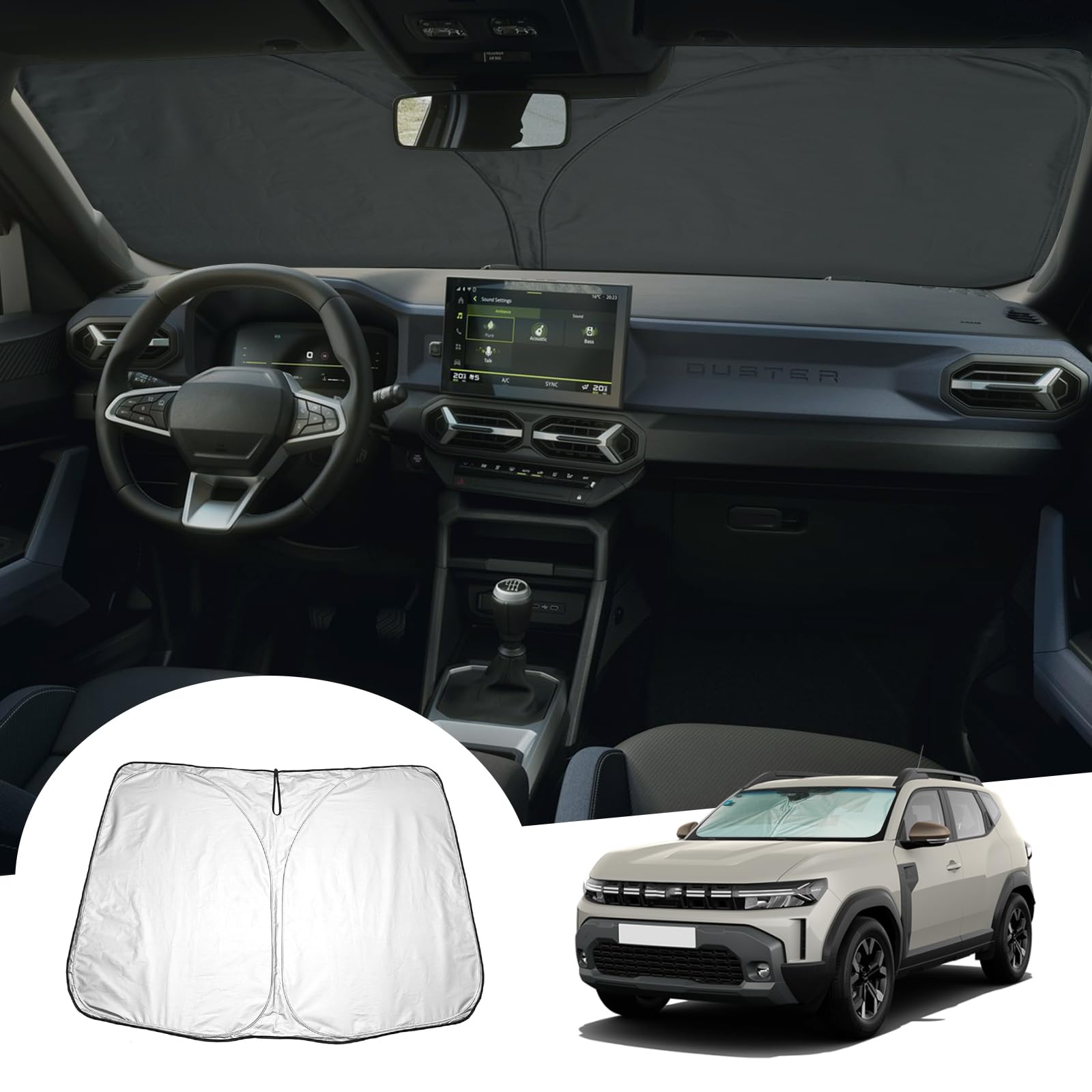 GAFAT Neuer Dacia Duster 3 2024 2025 Sonnenschutz Frontscheibe Innen, Duster III 2024 Windschutzscheibe Sonnenschirm Sonnenblende, Abkühlung, UV Schutz, Dacia Duster 3 Zubehör GAFAT Neuer Dacia Duster 3 2024 2025 Sonnenschutz Frontscheibe Innen, Duster III 2024 Windschutzscheibe Sonnenschirm Sonnenblende, Abkühlung, UV Schutz, Dacia Duster 3 Zubehör von GAFAT
