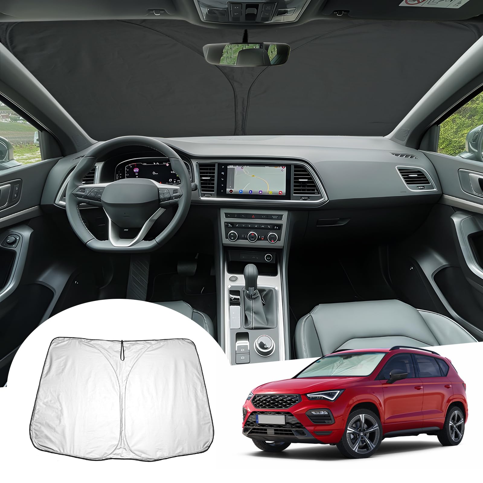 GAFAT Seat Ateca FR Facelift/Cupr-a Ateca 2017-2024 Sonnenschutz Frontscheibe Innen, Seat Ateca 2023 Windschutzscheibe Sonnenschirm Sonnenblende, Abkühlung, UV Schutz GAFAT Seat Ateca FR Facelift/Cupr-a Ateca 2017-2024 Sonnenschutz Frontscheibe Innen, Seat Ateca 2023 Windschutzscheibe Sonnenschirm Sonnenblende, Abkühlung, UV Schutz von GAFAT