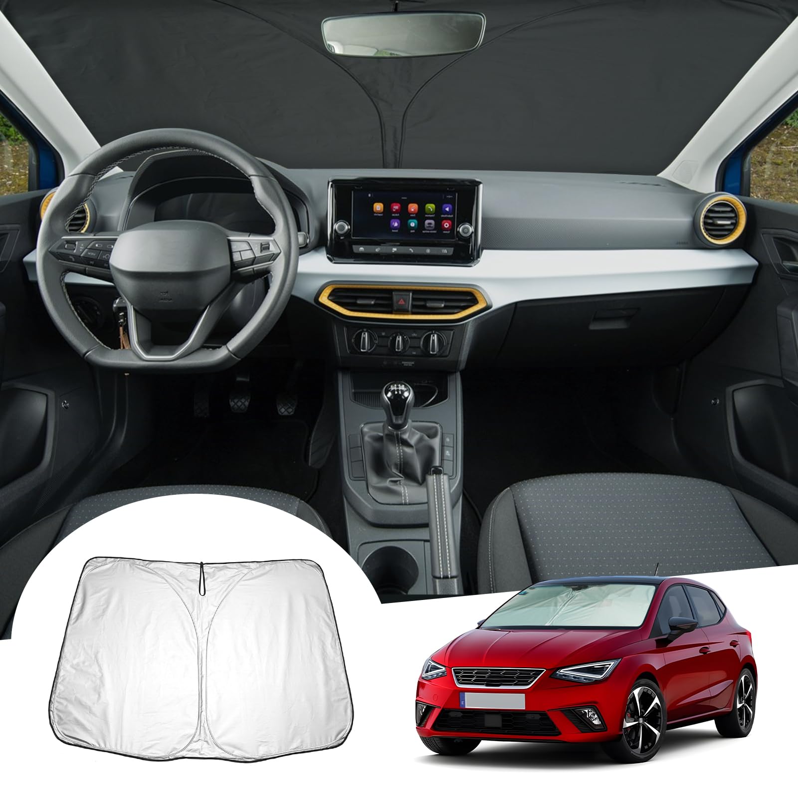GAFAT Seat Ibiza 6F MK5 2017-2024 2025 Sonnenschutz Frontscheibe Innen, Ibiza V ab 2017- Windschutzscheibe Sonnenschirm Sonnenblende, Abkühlung, UV Schutz, Seat Ibiza 6F Zubehör GAFAT Seat Ibiza 6F MK5 2017-2024 2025 Sonnenschutz Frontscheibe Innen, Ibiza V ab 2017- Windschutzscheibe Sonnenschirm Sonnenblende, Abkühlung, UV Schutz, Seat Ibiza 6F Zubehör von GAFAT