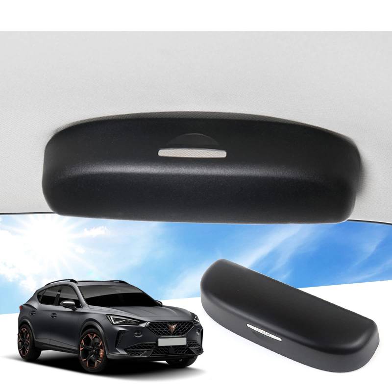 GAFAT 2020-2023 2024 Cuprα Formentor/Seat Leon MK4 Sonnenbrillenhalter Brillenetui Auto, Cuprα Formentor 150 cv/1.5 tsi/V1 VZ VZ5/1.4 e-Hybrid Aufbewahrungsbox Organizer (Schwarz) von GAFAT