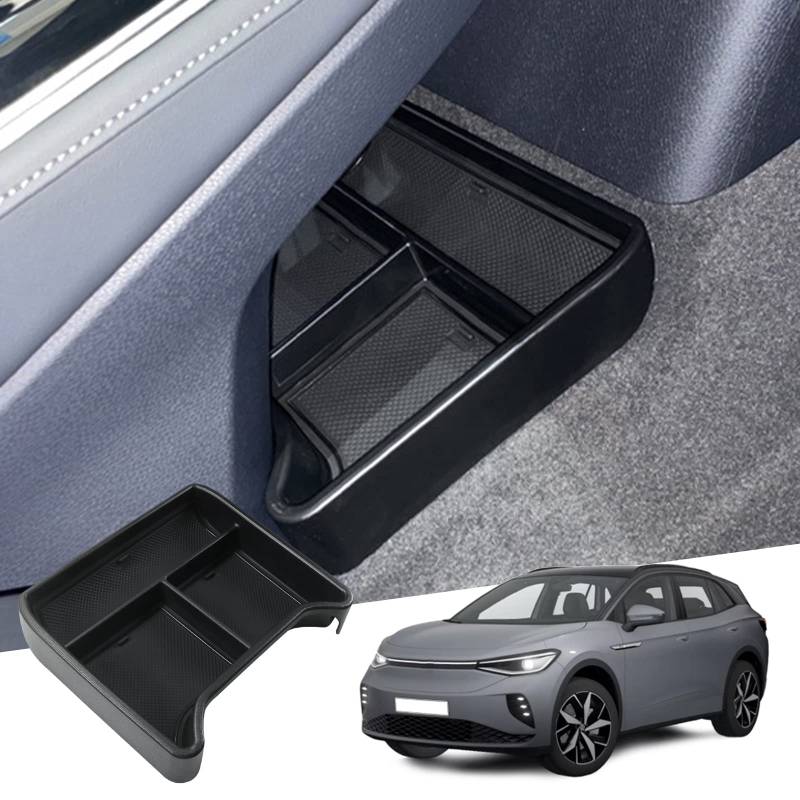 GAFAT V W ID.4 2021-2024 2025 Mittelkonsole Aufbewahrungsbox, ID4 2023 Organizer Tray Handschuhfach Unten die Mittelkonsole, Kompatibel mit VW ID.4 Zubehör (Schwarz) von GAFAT