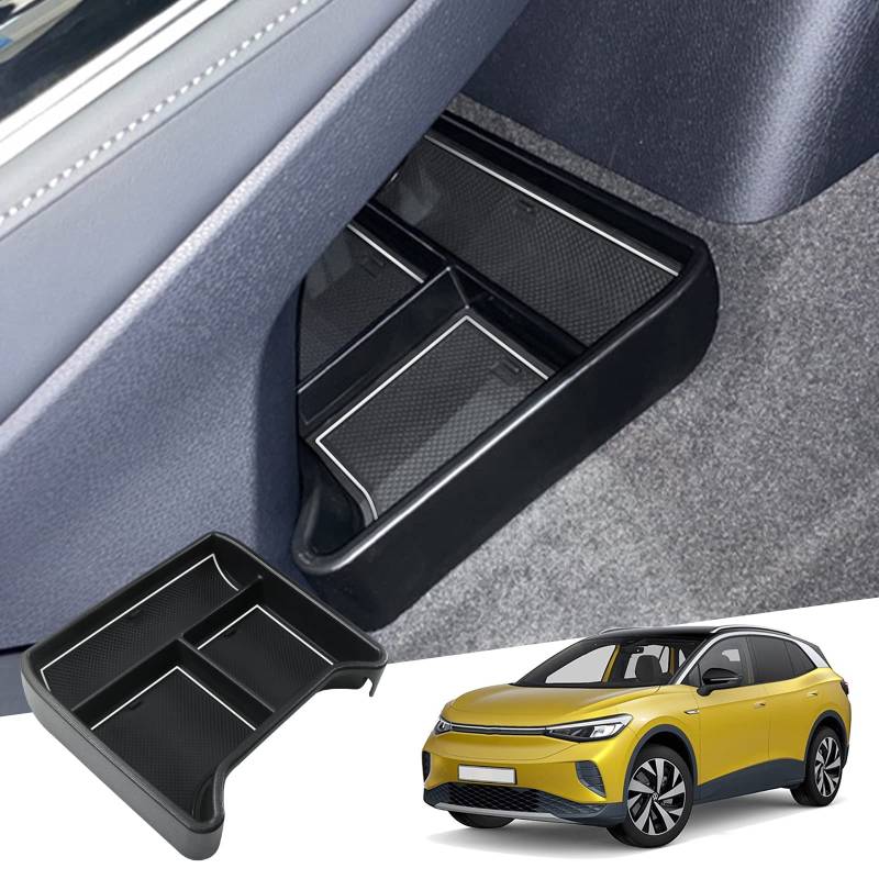 GAFAT V W ID.4 2021-2024 2025 Mittelkonsole Aufbewahrungsbox, ID4 2023 Organizer Tray Handschuhfach Unten die Mittelkonsole, Kompatibel mit VW ID.4 Zubehör (Weiß) von GAFAT