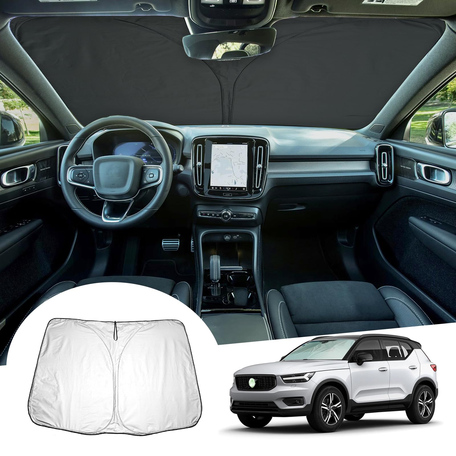 GAFAT Kompatibel mit Volvo XC40 C40 Recharge EX40 2018-2024 2025 Sonnenschutz Frontscheibe Innen, XC40 Recharge Windschutzscheibe Sonnenschirm Sonnenblende, Abkühlung, UV Schutz, XC40 Zubehör GAFAT Kompatibel mit Volvo XC40 C40 Recharge EX40 2018-2024 2025 Sonnenschutz Frontscheibe Innen, XC40 Recharge Windschutzscheibe Sonnenschirm Sonnenblende, Abkühlung, UV Schutz, XC40 Zubehör von GAFAT