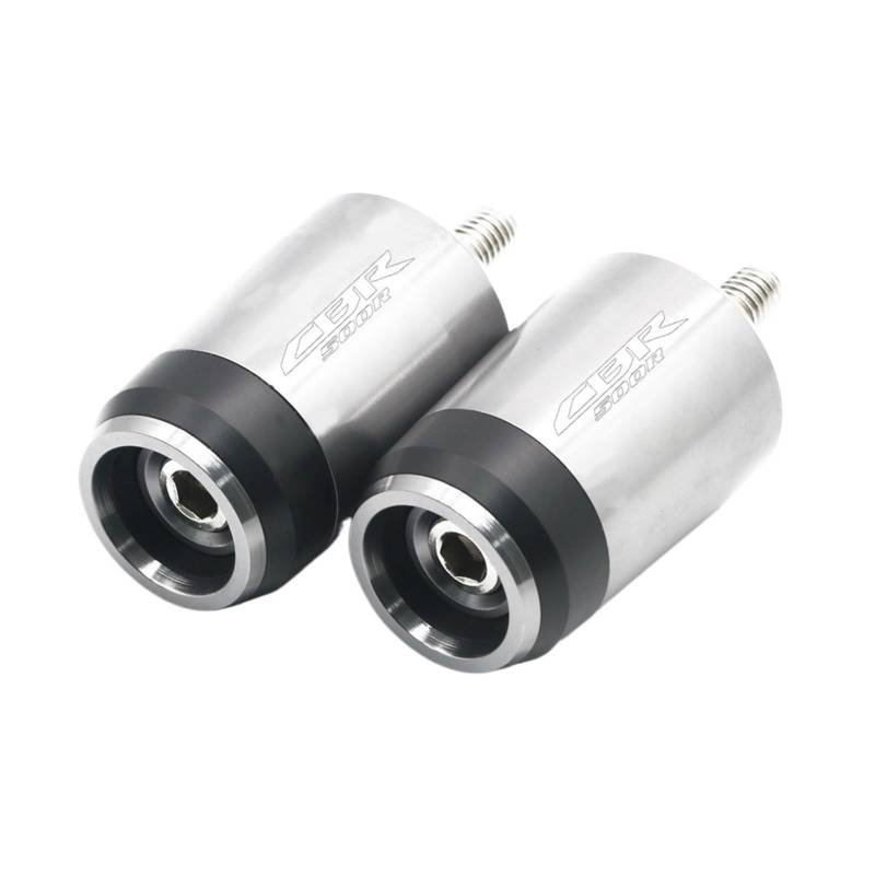 GAFITSEP Compatible with Hon Da CBR500R CBR 500R CBR500 R Motorrad Universal CNC Lenkergriffe Lenkergriff Enden Abdeckkappe Stopfen Lenker Endkappen(Silver) von GAFITSEP