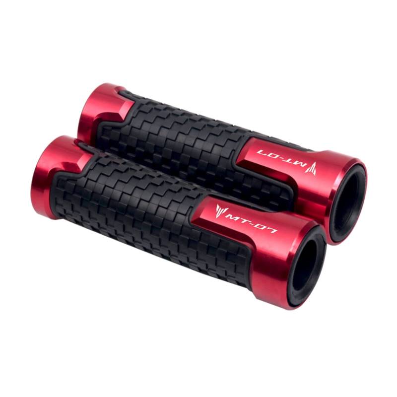 GAFITSEP Compatible with Ya ma ha MT-07 MT07 MT07 07 Motorrad Lenker Handgriffe Enden Griff Abdeckung Dirt Bike Griff Bar Griffleiste Griffe(Rosso) von GAFITSEP