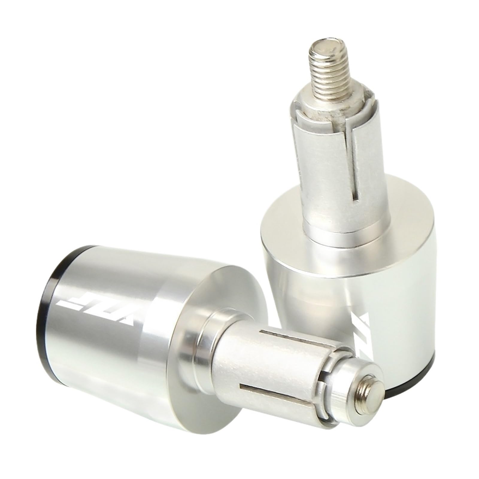 GAFITSEP Motorradlenkergriffe Lenkerkappenendstopfen Compatible with Ya ma ha YZF R1 YZF R6 YZFR6 YZF R125 YZFR15 R25 YZF R3 Lenker Endkappen(Silver) von GAFITSEP