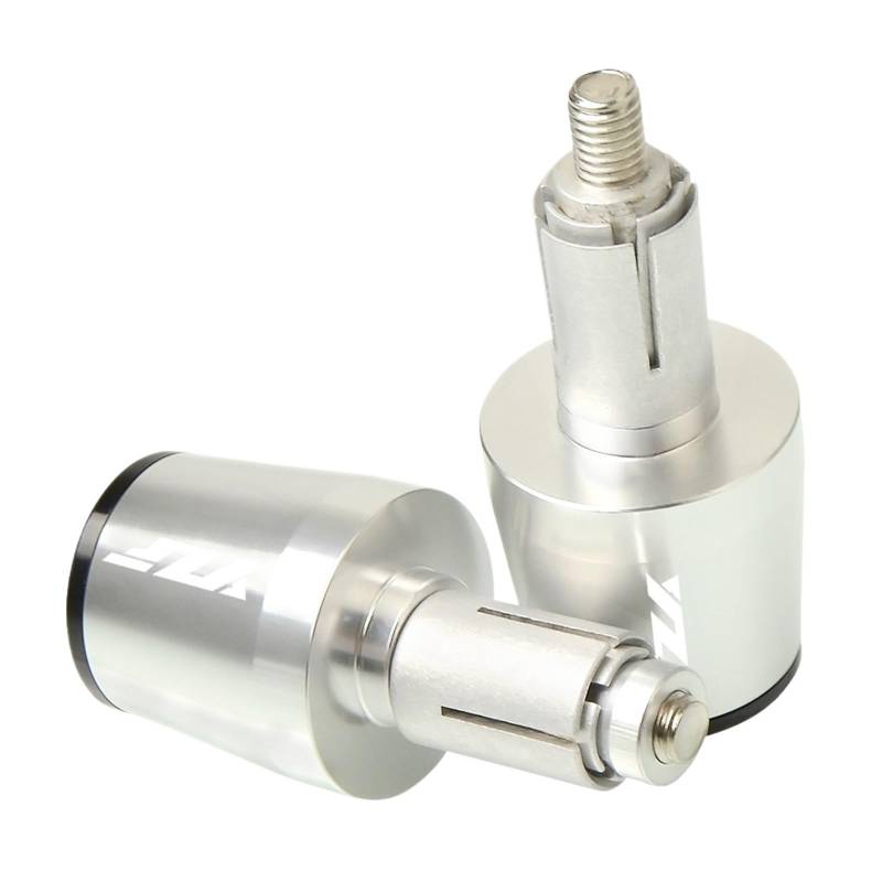 GAFITSEP Motorradlenkergriffe Lenkerkappenendstopfen Compatible with Ya ma ha YZF R1 YZF R6 YZFR6 YZF R125 YZFR15 R25 YZF R3 Lenker Endkappen(Silver) von GAFITSEP