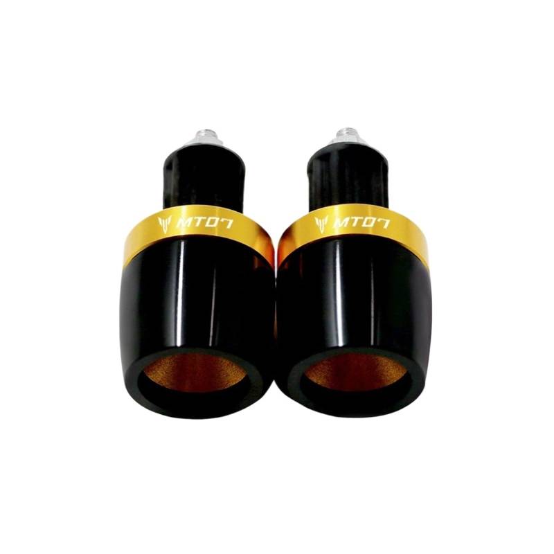 GAFITSEP Motorradzubehör Lenkergriffe Enden Gegengewicht Cap Plug Sliders Lenker Compatible with Yaha Ma MT07 MT 07 MT-07 Lenker Endkappen(Gold) von GAFITSEP